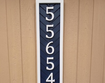 Custom Solid Pine Address Sign 23x7 – Rustic Wooden House Number Plaque – Personalized Outdoor Sign