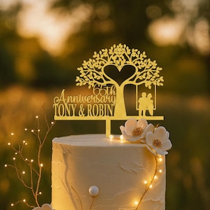 50th Anniversary Cake Topper, Silver Wedding Decor