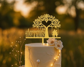50th Anniversary Cake Topper, Silver Wedding Decor