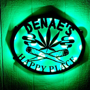 Personalized Cannabis Neon Sign, 420 Weed sign, Grow room Custom Sign, Marijuana smoker gift, Customized Smoke room sign for him/her