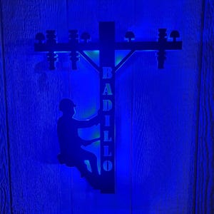 Handmade Lineman LED Wall Sign: Lineman Gift image 4