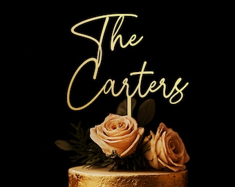 Bold Wedding Cake Topper | Personalized Wooden Cake Decoration with personalized wording | Timeless Bridal Decor