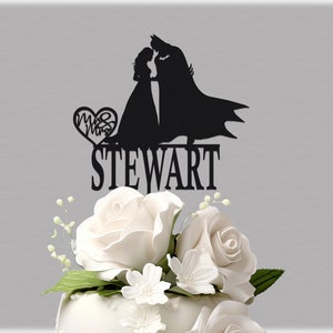 Superhero Wedding Cake Topper: Comic Book Mr & Mrs Theme