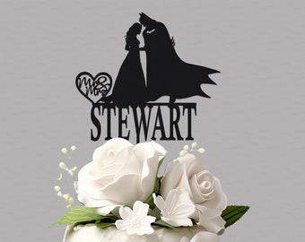 Superhero Wedding Cake Topper: Comic Book Mr & Mrs Theme