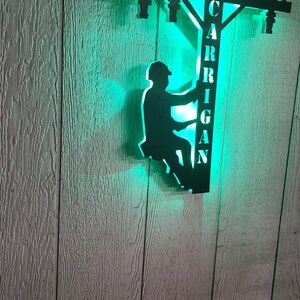 Handmade Lineman LED Wall Sign: Lineman Gift image 6