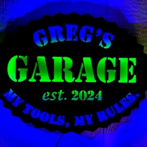 Dad&#39;s Garage LED Sign: Custom Man Cave Decor