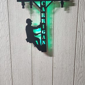 Handmade Lineman LED Wall Sign: Lineman Gift image 8