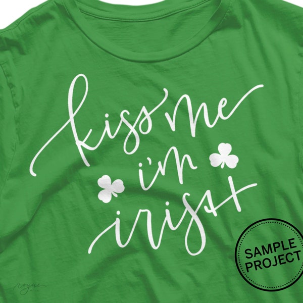 Kiss Me I'm Irish SVG Vector Art, St. Patrick's Day SVG for Cricut Silhouette, Instant Download