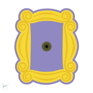 Friends Yellow Peephole Frame SVG Vector Art, Gelber Rahmen Lila Tür SVG für Cricut Silhouette, Sofortiger Download
