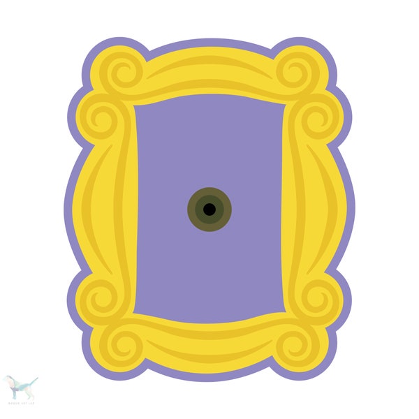 Friends Yellow Peephole Frame SVG Vector Art, Yellow Frame Purple Door SVG for Cricut Silhouette, Instant Download