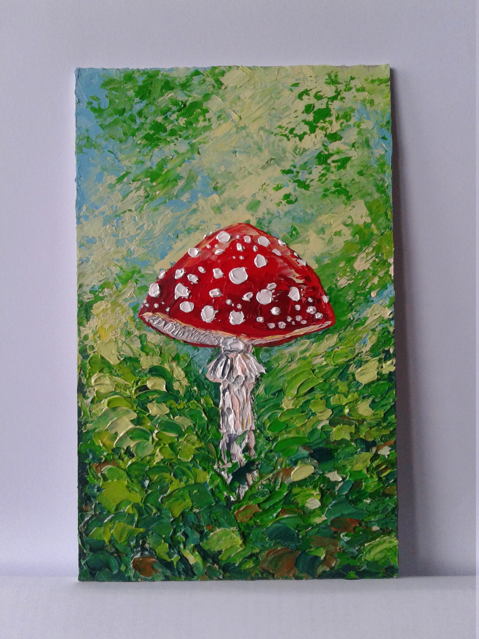 Amanita Mushroom Oil PaintingFly Agaric Painting Original Etsy