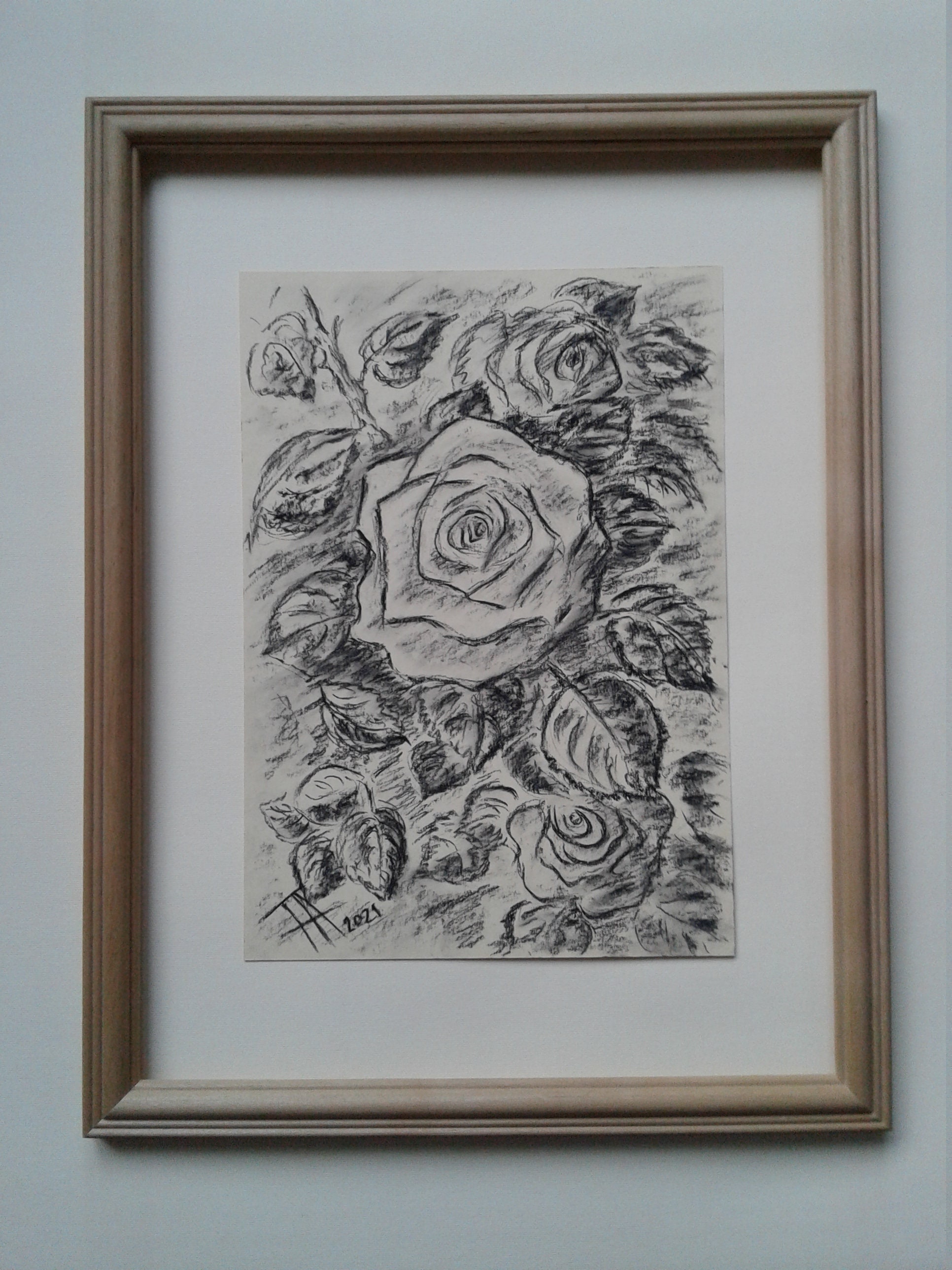 Charcoal Botanical DrawingCharcoal Drawing FlowerRose Etsy