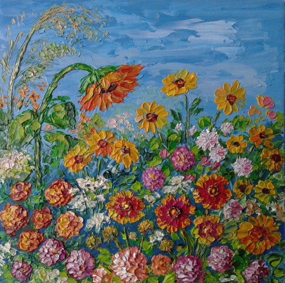 絵画 Oil painting of beautiful flowers. original oil painting Peony Rose colorful flowers artwork