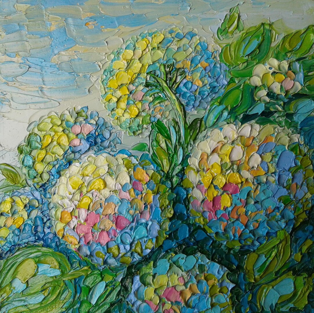 Hydrangea Painting Original, Hydrangea Oil Painting, Hydrangea Wall Art