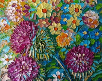 Thistles Painting Oil Painting Wildflowers Art Original Meadow Flowers Art Wild Flowers Oil Painting Impasto Flowers Made To Order Painting