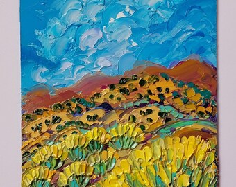 Rabbit Brush Plant Art New Mexico Landscape Painting Southwest Desert ...