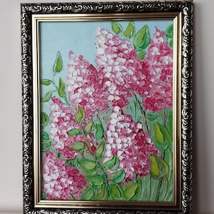 Hydrangea Oil Painting Original Pink Hydrangea Flowers Art Hydrangea Paniculata Wall Art Pink Flowers Gift Painting Impasto Flowers 6x8 inch