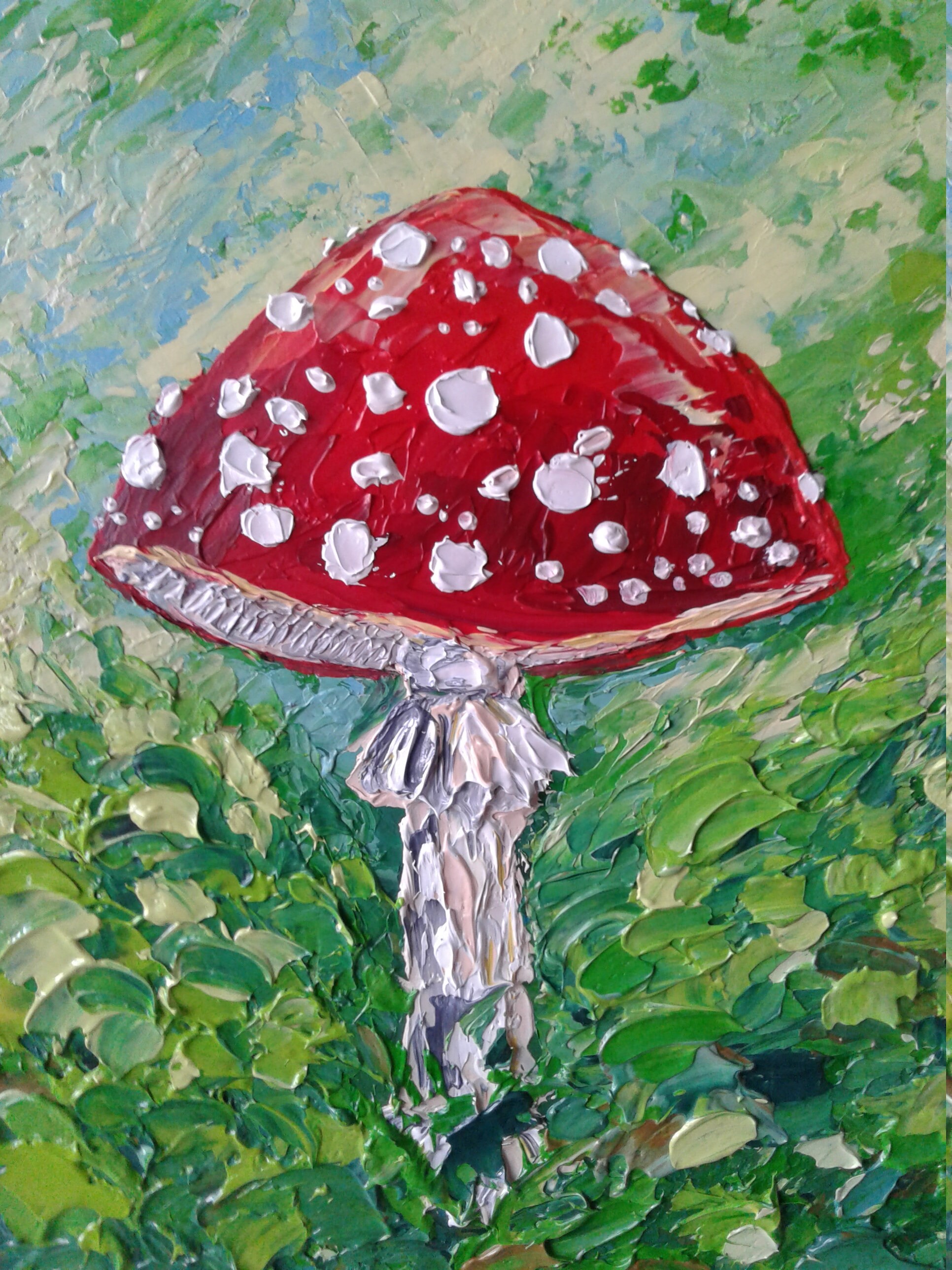 Amanita Mushroom Oil PaintingFly Agaric Painting Original Etsy