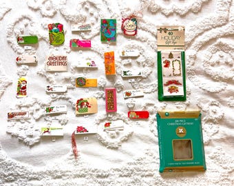 Vintage Christmas Holiday Gift Tag Lot 1950s-1980s Unused Over 191 total