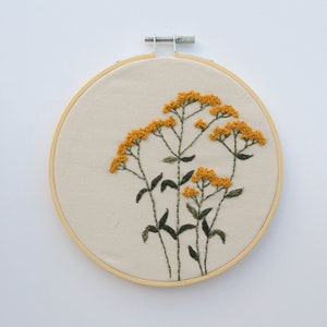 Goldenrod Embroidery Hoop, wall decor, gift for her, wild flower