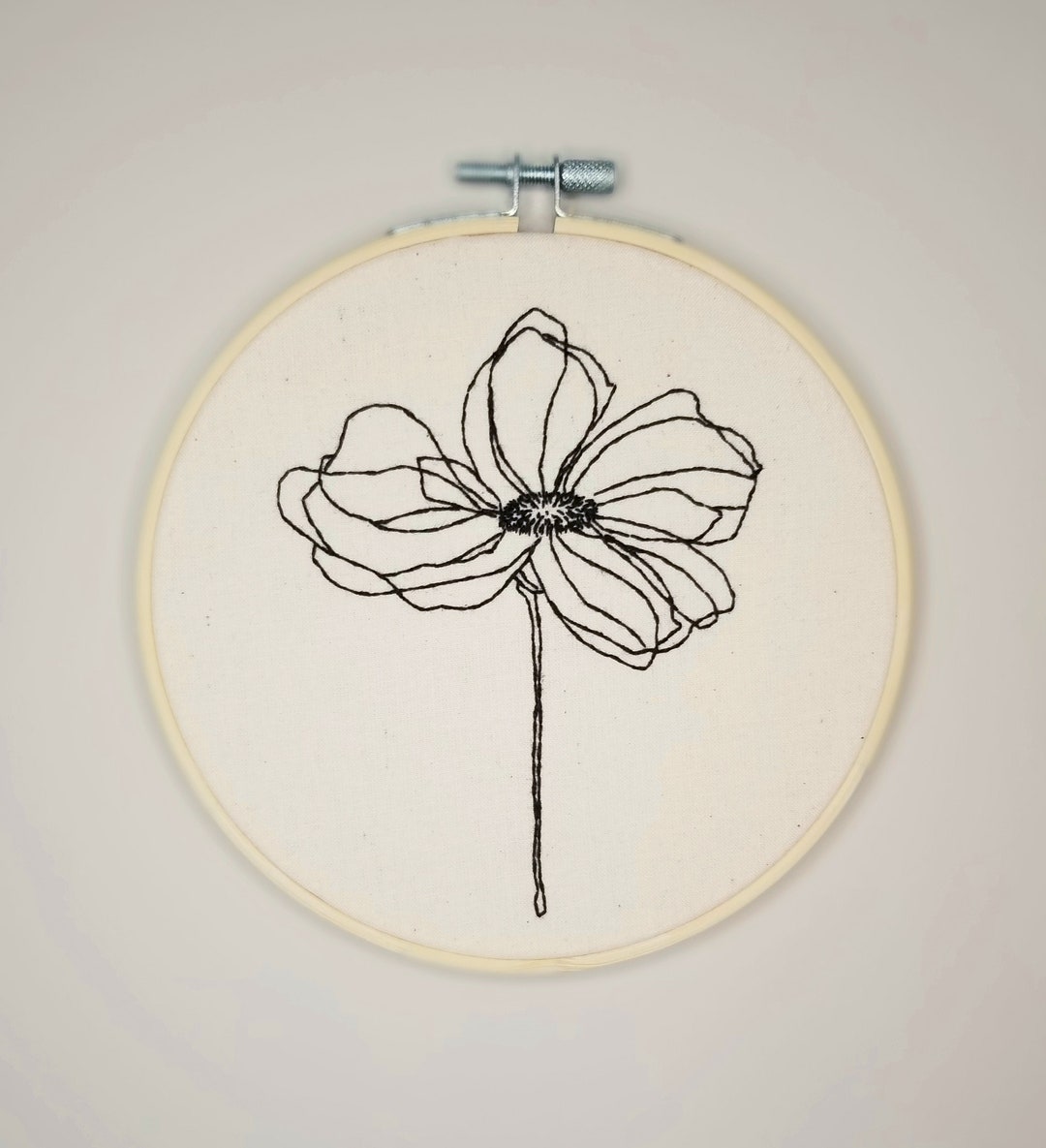 Cosmos Flower Embroidery Hoop, Wall Decor, Handmade, Gift for Her, Wild
