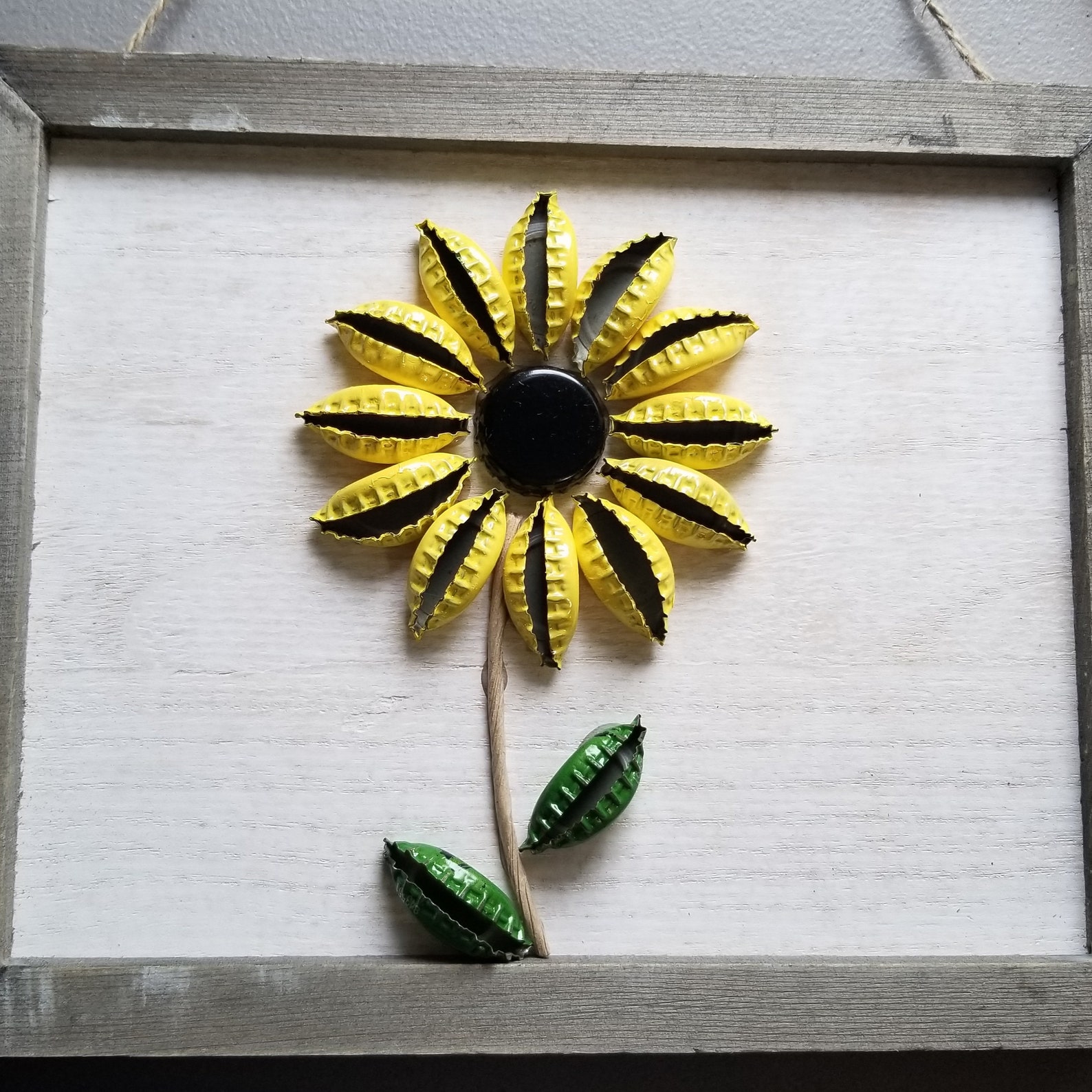 Upcycled Beer bottle cap Sunflower Etsy