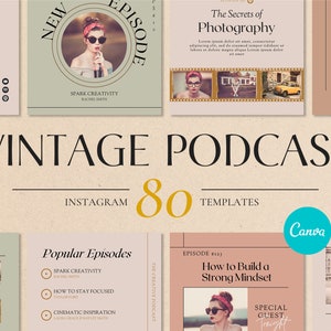 Podcast Instagram Templates Canva | Bloggers Instagram Canva Templates | Social media templates Canva | Canva Template Bundle for Instagram