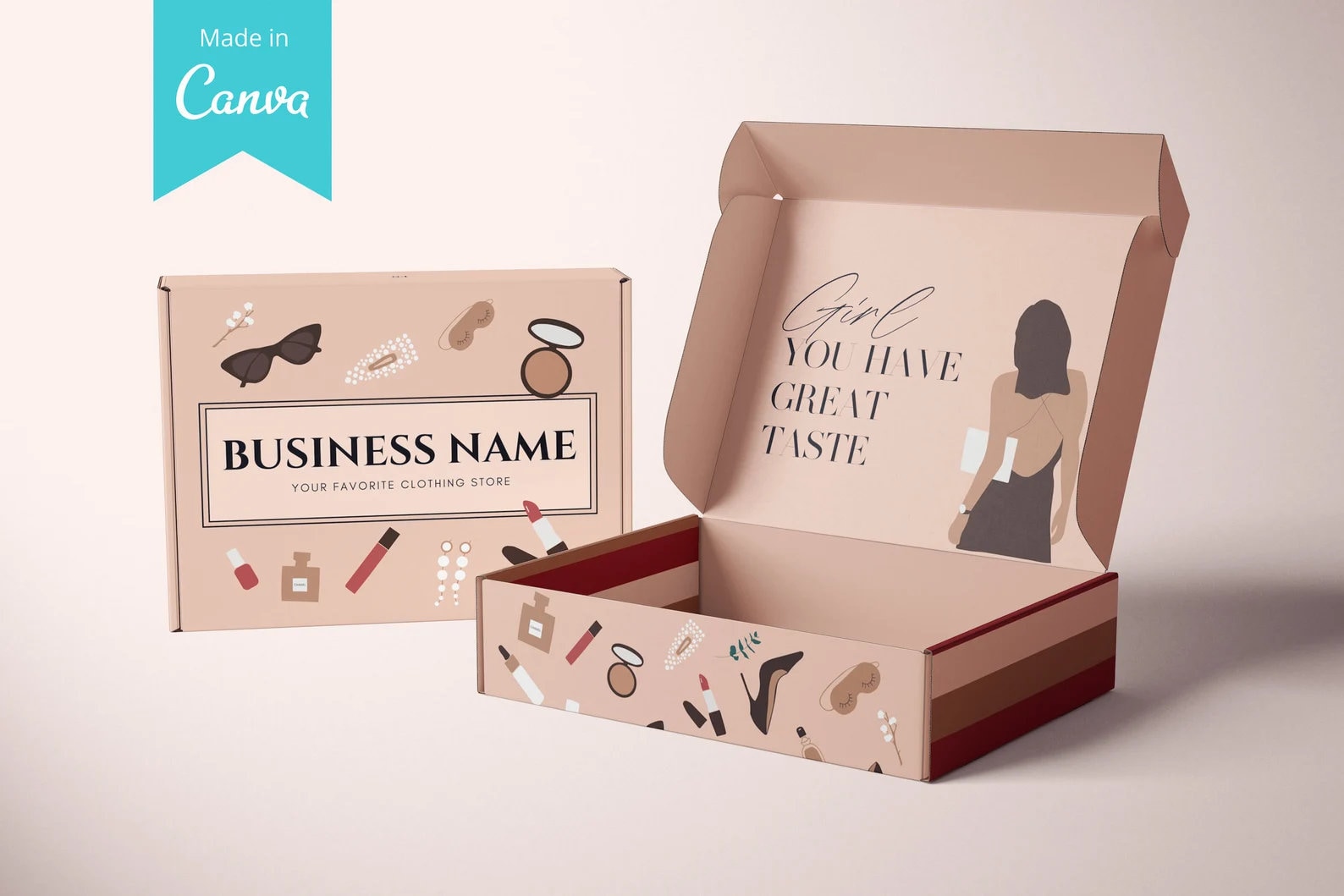 Subscription Box Design, Editable Mailer Box Design Template