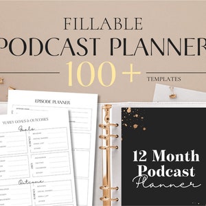 Podcast Planner, Fillable Podcast Planner, Planner for Podcast, Podcast Content Planner, Printable Planner, Podcast Management Planner