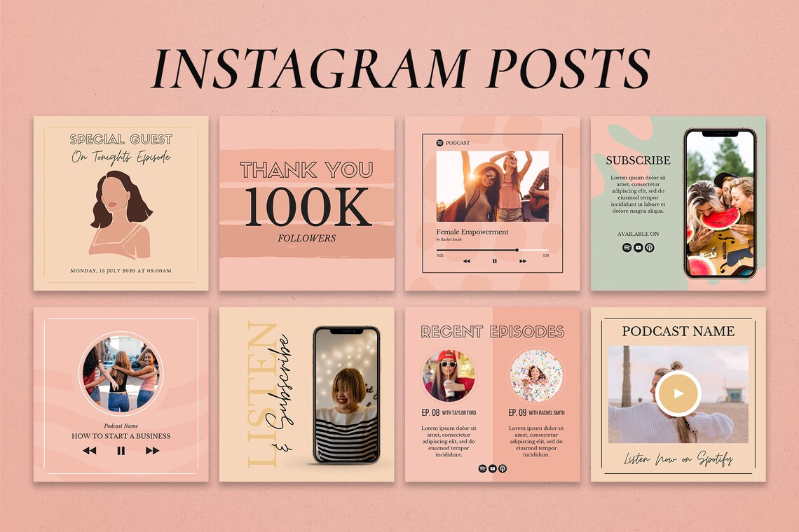 Instagram Podcast Templates for Canva Instagram Podcast - Etsy
