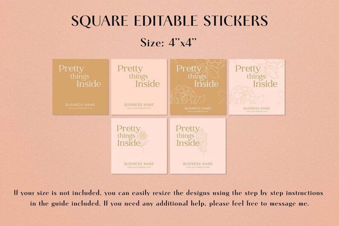 6 Editable Packaging Labels Custom Packaging Sticker Branded Packaging