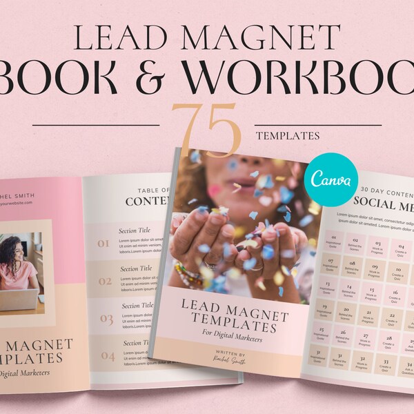 Lead Magnet Bundle, Canva Template, Workbook Templates, Cheat Sheets, Opt-In Freebie Templates, Content Upgrade Template, Ebook Template