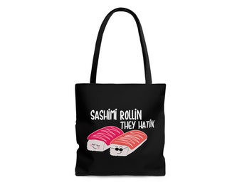 Sushi Tote Bag, Cute Sushi Tote Bag, Sushi Lover Bag, Sushi Party Tote Bag, Seaweed Sushi Bag, Cute Sushi Gift Bag, Sushi Shopping Bag