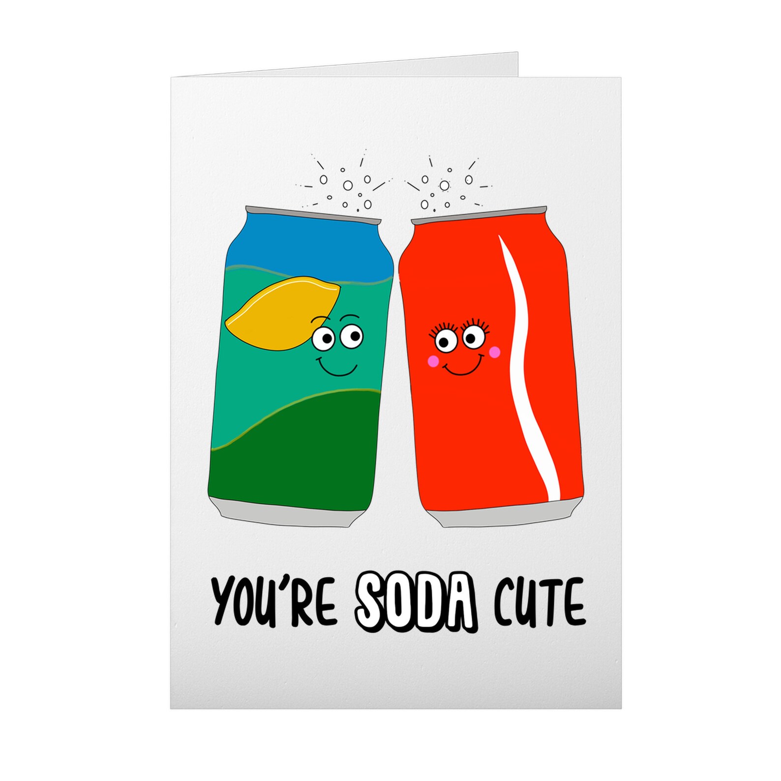You're Soda Cute Funny Pun Card Valentine's Day Etsy