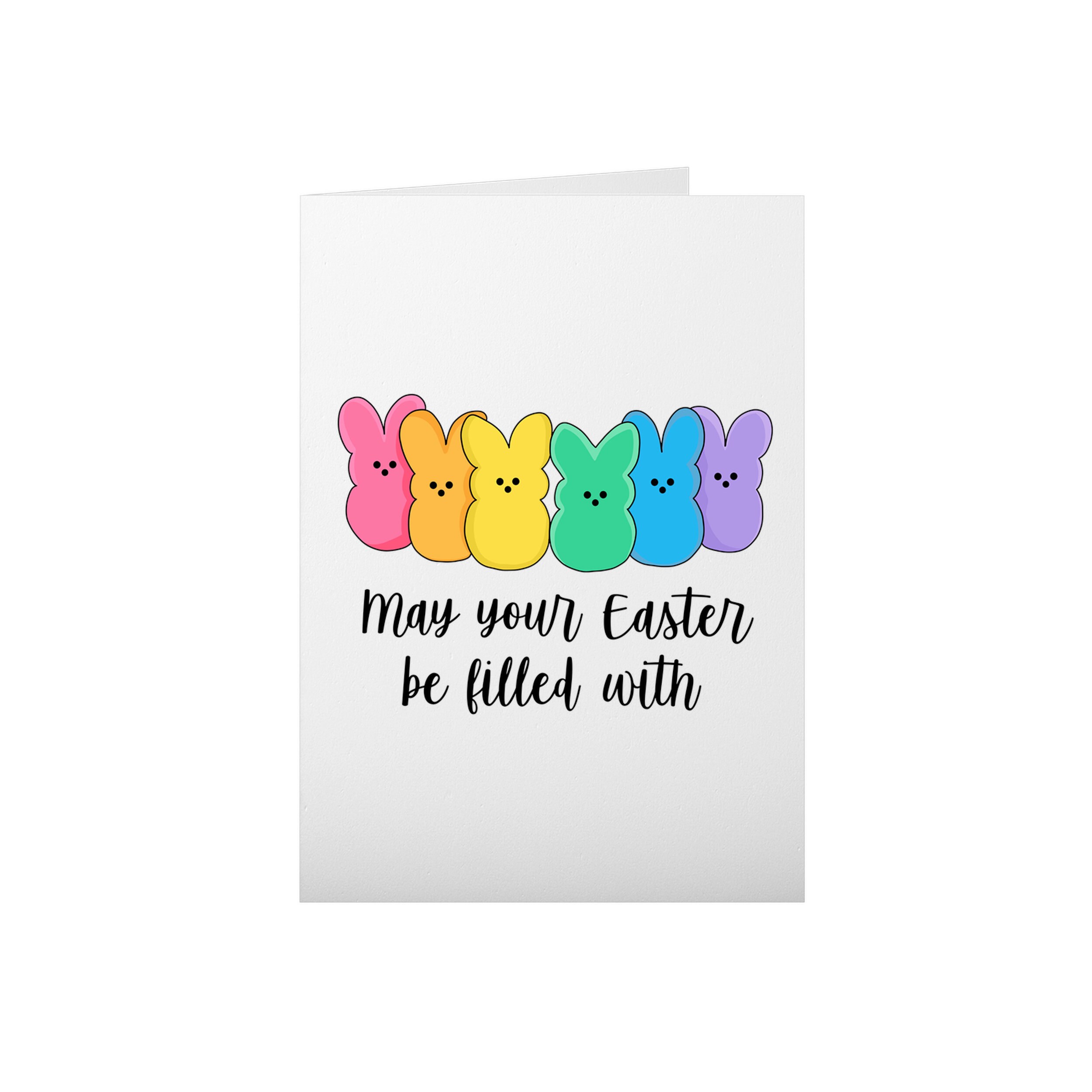 Cute Easter Card with Peeps Peeps Puns Card Easter Pun Card Etsy