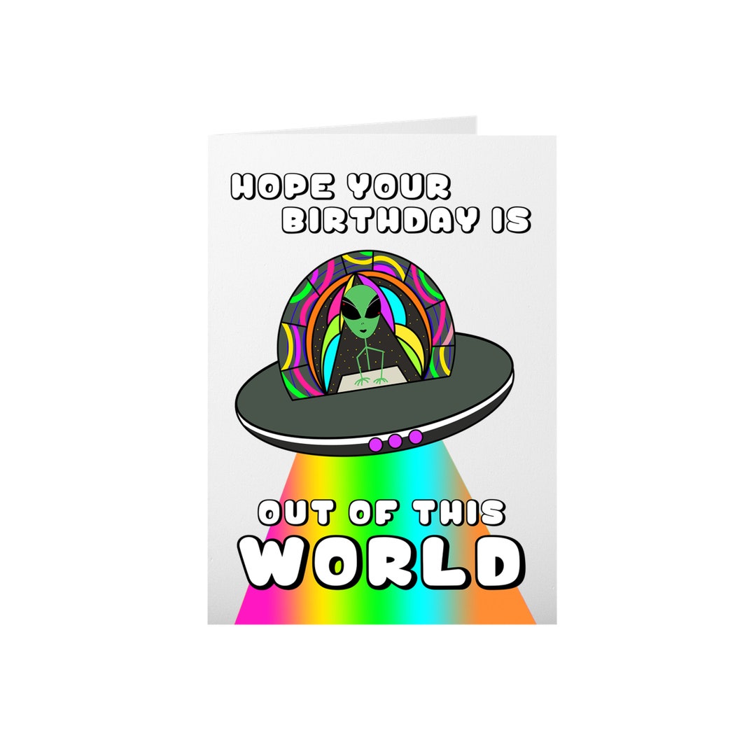 Funny Alien Birthday Card: Out of This World Pun - Etsy