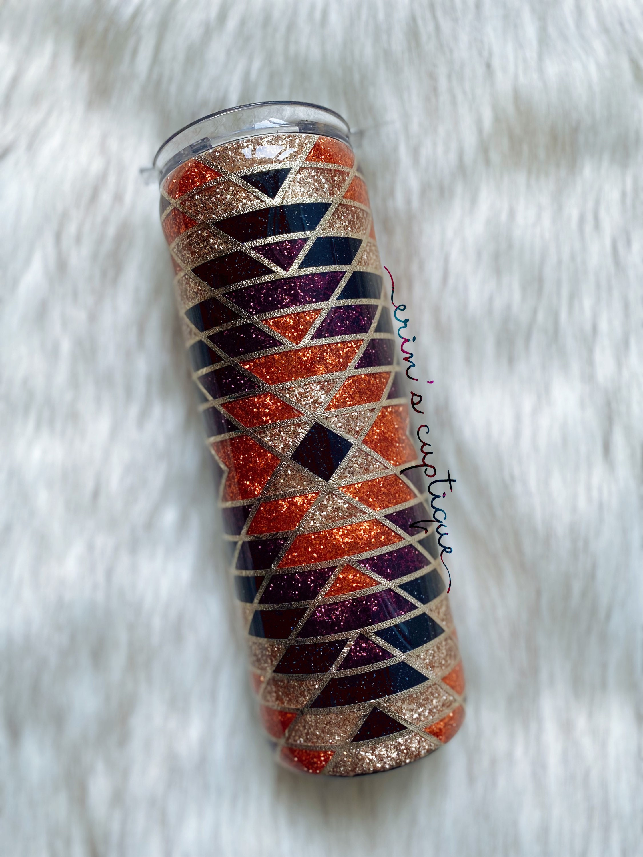 Purple Geometric Pendleton Glitter Tumbler – Soulshine Creations Co.