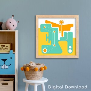 Abstract imagination art for children, what do you see? Kids room decor, printable wall art, digital download, pastel #4