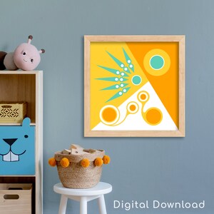 Abstract imagination art for children, what do you see? Kids room decor, printable wall art, digital download, pastel #3