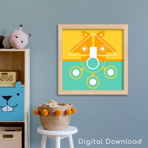 Abstract imagination art for children, what do you see? Kids room decor, printable wall art, digital download, pastel #1