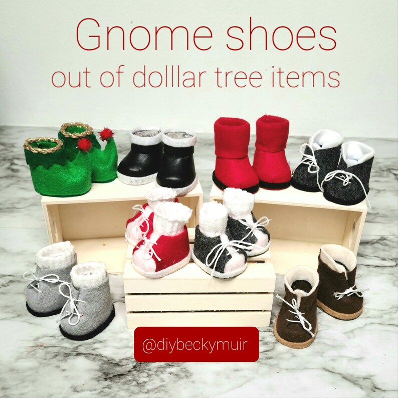 Gnome shoe pattern with simple diy instructions using