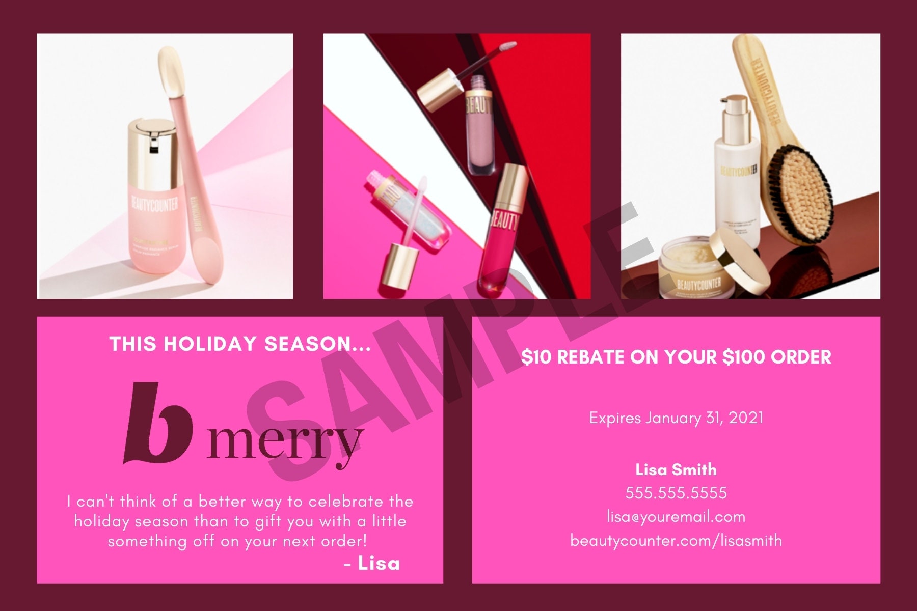 Beautycounter Personalized Holiday Card Beautycounter | Etsy