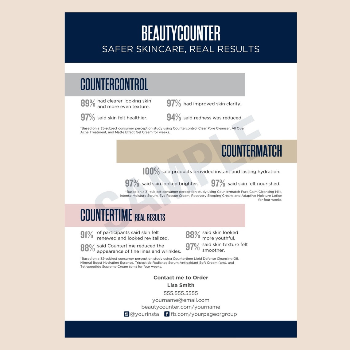 Beautycounter Regimen Personalized Tip Card Printable - Etsy