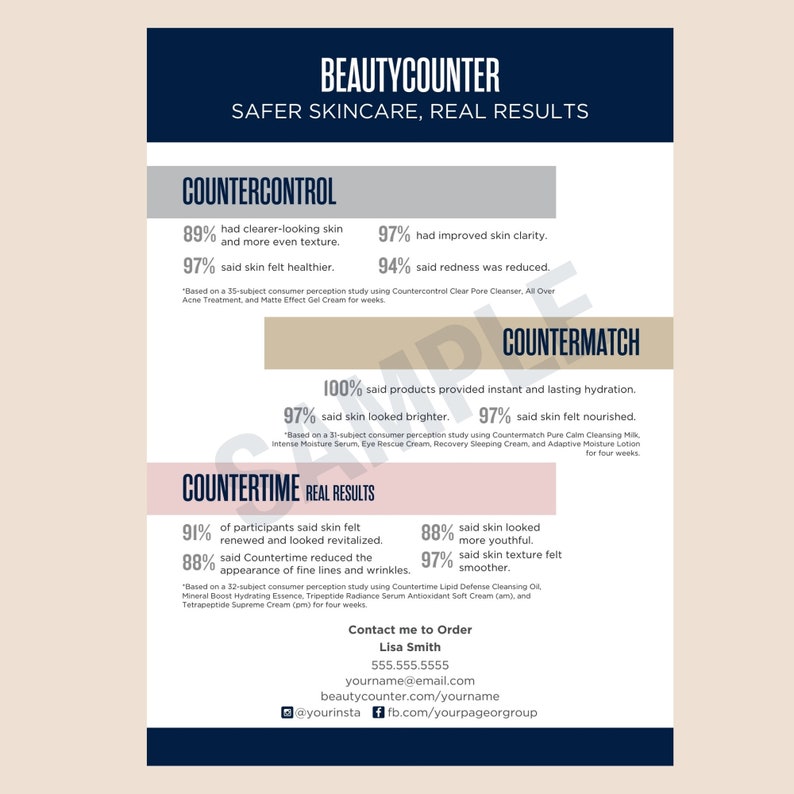 Beautycounter Regimen Personalized Tip Card Printable - Etsy