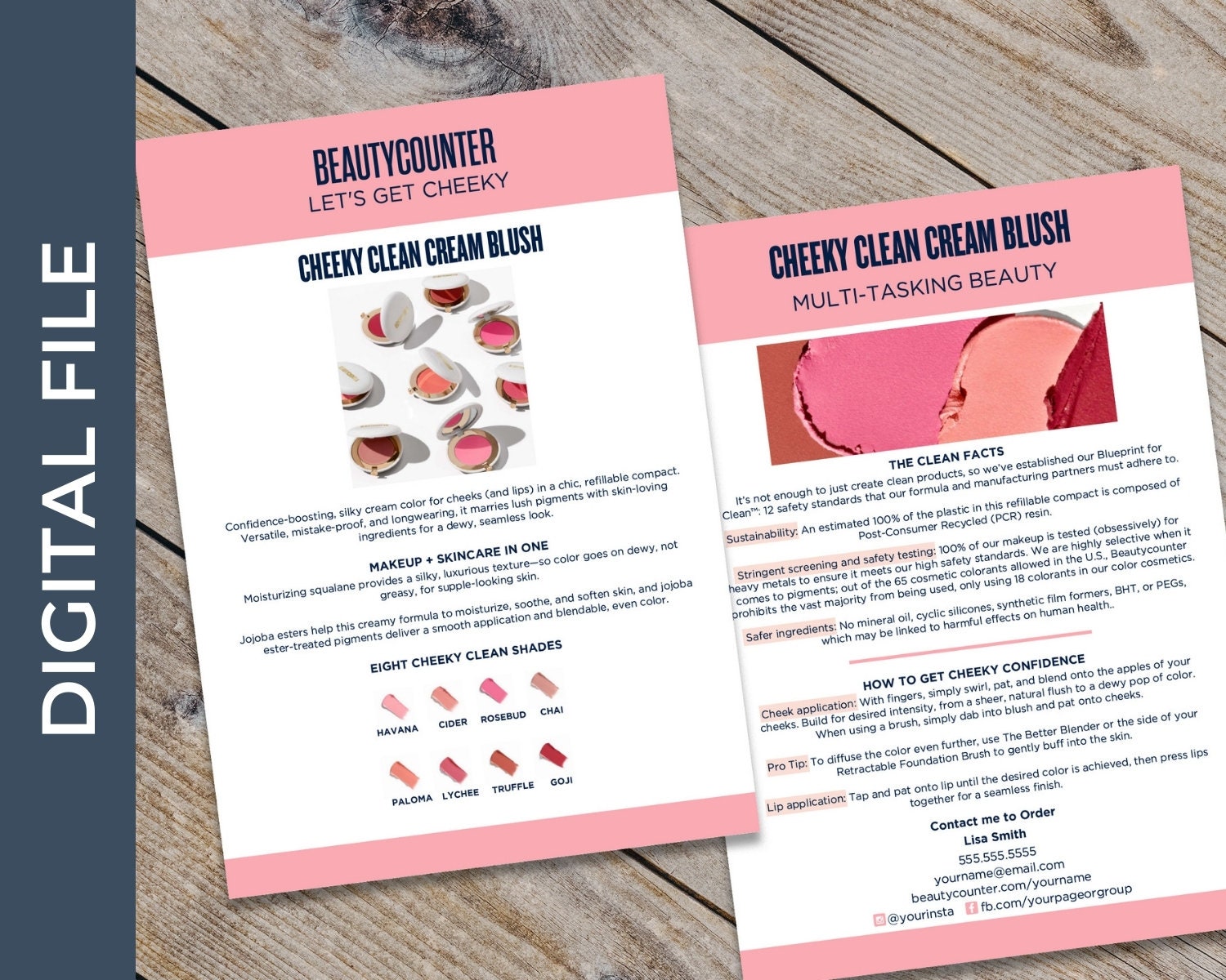 Wall Hangings Beautycounter Cheeky Clean Blush Personalized Tip Card ...