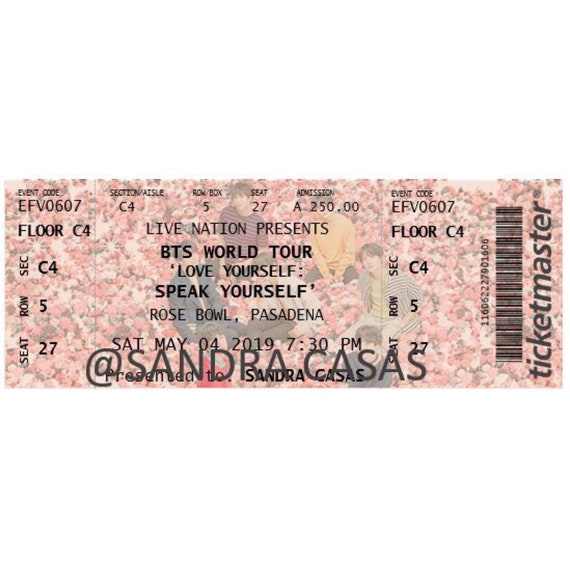 shirley bts concert tickets printable