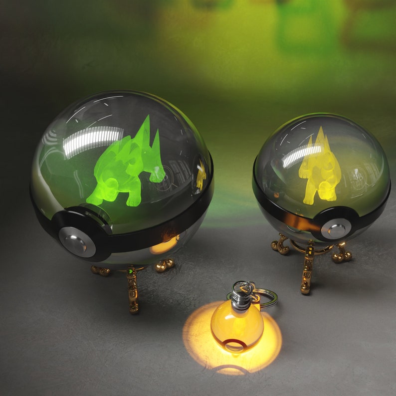grandma gifts mothers day gift mom gift Pokemon Electrike Shiny Ball Crystal Pokeball Pokemon gifts