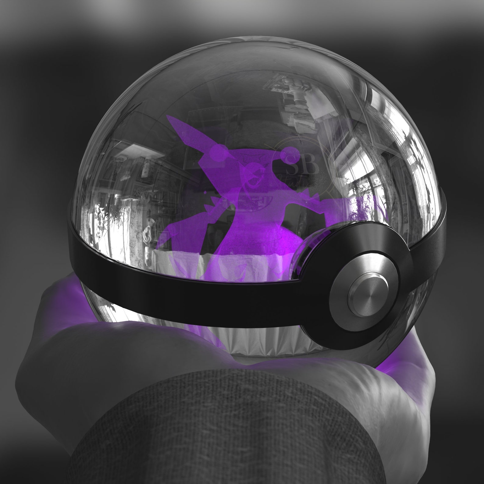 Shiny Ball Crystal Pokeball Garchomp Etsy