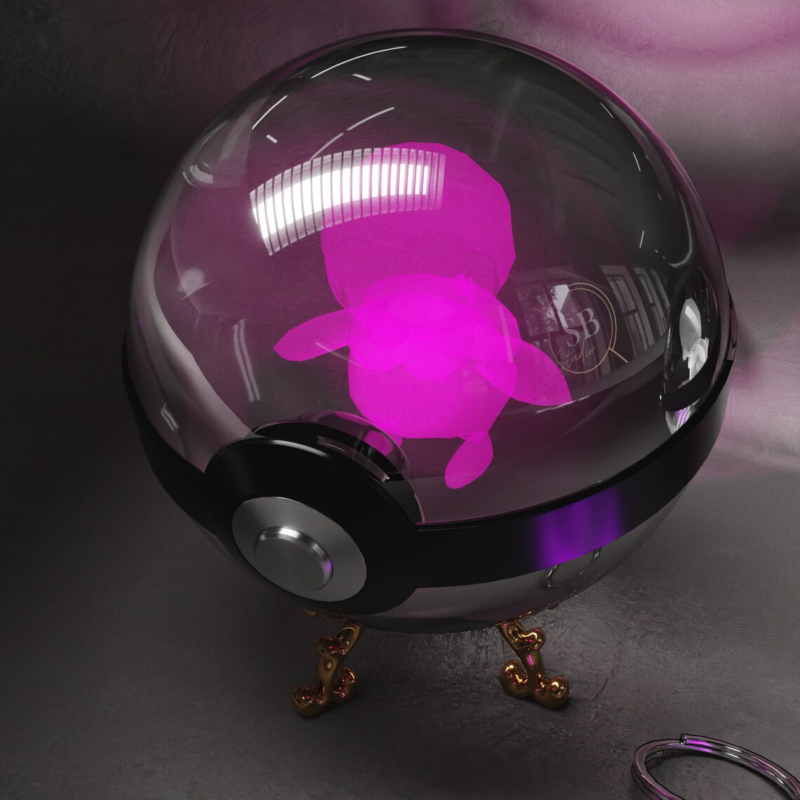 Shiny Ball Crystal Pokeball Piplup Etsy