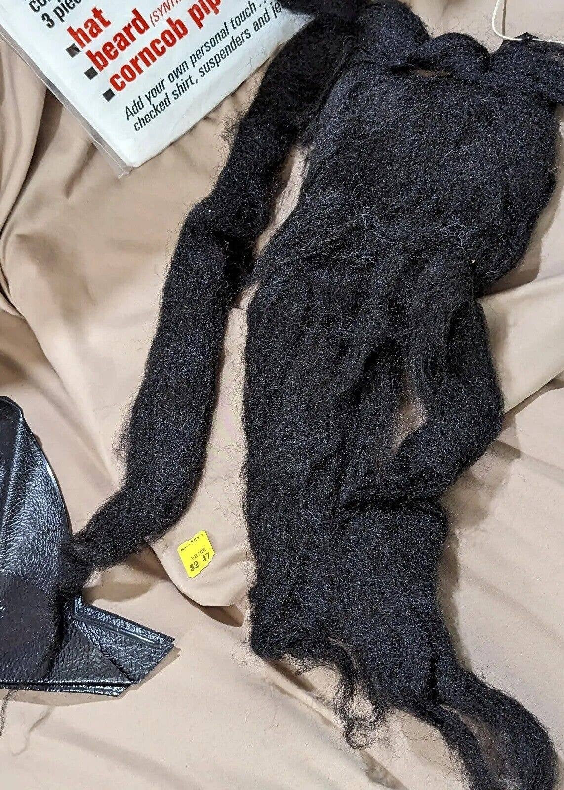 Vintage Ben Cooper Hillbilly Costume With Beard, Hat and Corn Cob Pipe